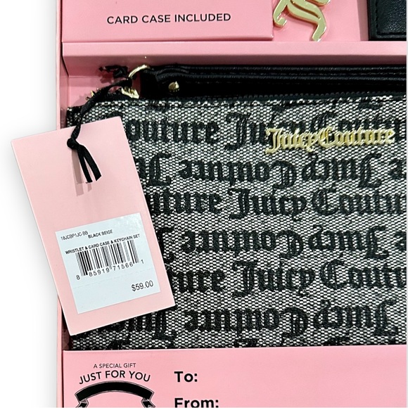 Juicy Couture Wristlet Logo Pouch and Card Holder Gift Boxset! - Picture 3 of 6